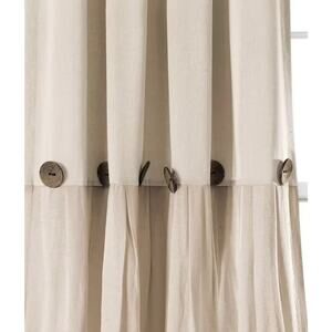 Lush Décor Farmhouse Linen Button 40x84" Window Curtain Panel *